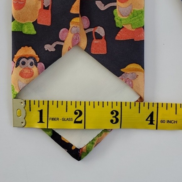 RM STYLE MR POTATO HEAD/MRS POTATO HEAD BLUE MEN'S SILK NOVELTY TIE 3.5 by 56" - Picture 8 of 8